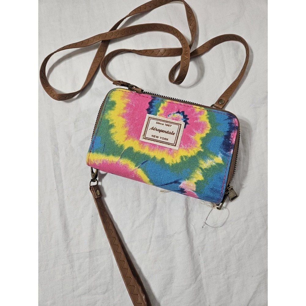 Aéropostale Rainbow Tie-Dye Crossbody Wristlet Wallet From 2021 New Without Tags